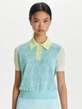 Polo TORY BURCH cải màu xanh vàng