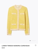 Cardigan Tory Burch hoa tiết viền kem 2 màu