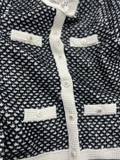 Cardigan Tory Burch hoa tiết viền kem 2 màu