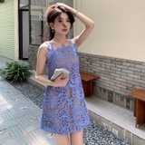 Váy SELF PORTRAIT2 dây ren tím