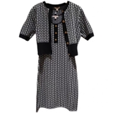 Cardigan Joyra tay lỡ đen hoạ tiết