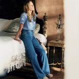 Áo SEZANE xanh hoa trắng