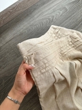 Quần MASSIMO DUTTI linen xếp ly cạp
