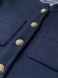 Áo khoác SANDRO navy cổ sơ mi 2 túi