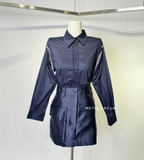 Chân váy SANDRO navy khuy lệch ( có set )