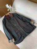 Áo khoác BARBOUR kaki rêu cổ nhung
