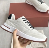 Giày LORO PIANA trắng dây đen đế nâu