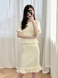 Áo cộc SANDRO vàng ( có set)