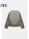 Parka Zara trần trám xanh rêu