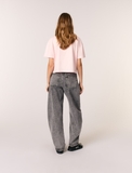 Tshirt MAJE hổng viền cổ nơ đá