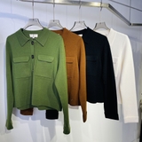 Áo len SE'ZANE cổ bẻ túi ngực