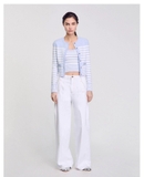 Cardigan SANDRO kẻ xanh