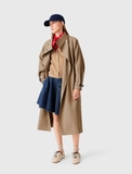 Trendcoat MAJE nâu khuy tròn vàng kèm belt