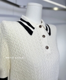 Polo TORY BURCH kem viền đen