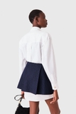 Váy sơ mi MAJE trắng kèm chân váy navy 2in1