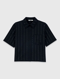 Sơ mi MAJE navy đá cộc tay ( có set)