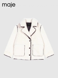 Áo khoác MAJE lông trắng