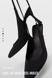 Slingback STRADIVARIUS đen