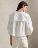 Sơ mi RALPH LAUREN trắng vạt ngực thêu
