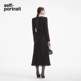 Váy SELF PORTRAIT dạ bling chân midi