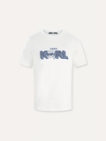 Tshirt KARL LAGERFELD trắng logo nổi