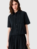 Sơ mi MAJE navy đá cộc tay ( có set)