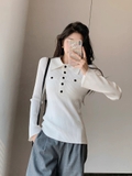 Áo len MAJE cổ bẻ hàng khuy