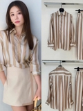 Quần lụa FENDI kẻ nâu ( có set )