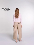 Cardigan MAJE hồng viền trắng