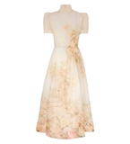 Váy ZIMMERMANN cộc tay cổ cao