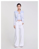 Cardigan SANDRO kẻ xanh
