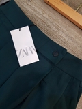 Quần culotes Zara dáng dài xanh cổ vịt