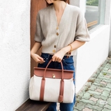 Túi LORO PIANA cavas cải da thật size 25