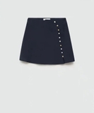 Chân váy MANGO ngắn navy khuy cạnh