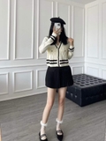 Cardigan Chanel viền trắng 2 màu