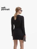 Váy SELF PORTRAIT cổ tròn khuy trước