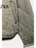 Parka Zara trần trám xanh rêu