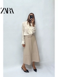 Sơ mi Zara voan tơ bèo cổ