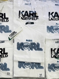 Tshirt KARL LAGERFELD trắng logo nổi