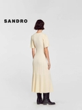 Váy SANDRO kem cộc tay xòe