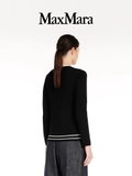 Cardigan MaxMara đen viền khuy
