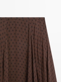 Chân váy MASSIMO DUTTI nâu chấm bi