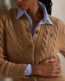 Cardigan RALPH LAUREN vặn thừng khuy sừng 2026