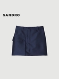 Chân váy SANDRO navy khuy lệch ( có set )