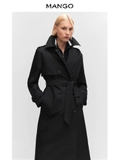 Trench coat MANGO đen 2023