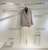 Blazer dạ kẻ ANINE BING