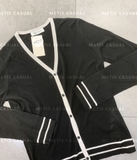 Cardigan MaxMara đen viền khuy