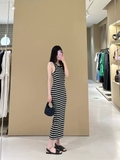 Váy COS sát nách kẻ navy