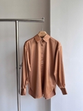 Sơ mi MAJE lụa nâu đính đá (có set)
