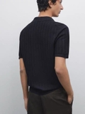 Polo MASSIMO DUTTI len navy